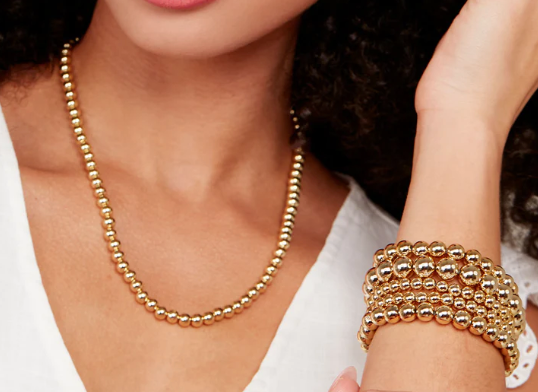 Small Metal Beaded Collar Necklace