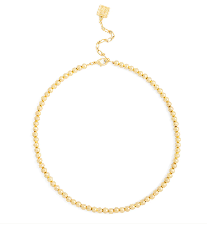 Small Metal Beaded Collar Necklace